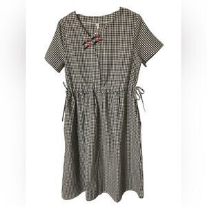 Gingham Dress New with Tags Size M Black and White Checks Summer Sweet Kawaii